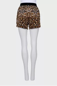 Animal Print Silk Shorts