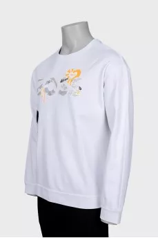 Men's White Sweatshirt with Patches