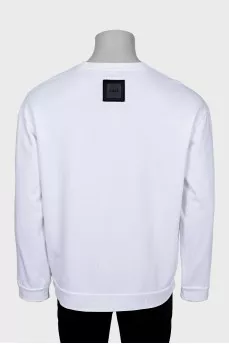 Men's White Sweatshirt with Patches