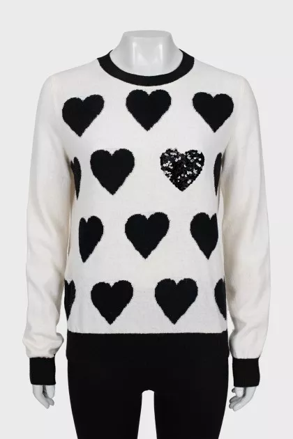 Sweater in black print with sequins