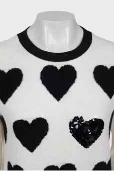 Sweater in black print with sequins