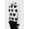 Sweater in black print with sequins