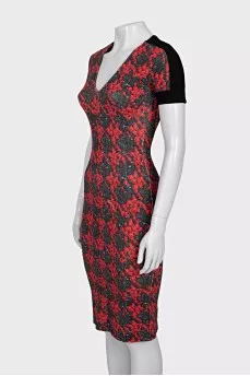 Bodycon printed midi dress