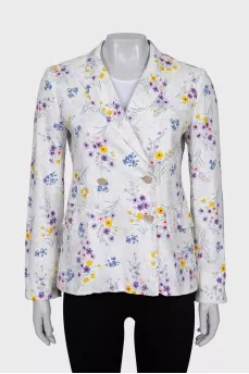 White jacket with floral print