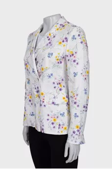 White jacket with floral print