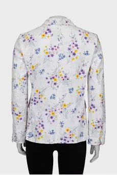 White jacket with floral print