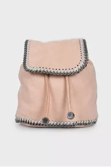 Backpack decorated with chains