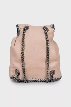 Backpack decorated with chains