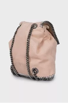Backpack decorated with chains