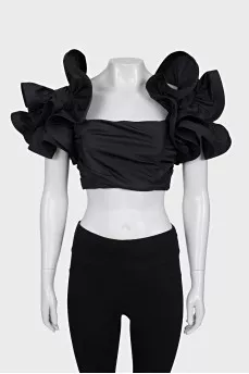 Crop top with ruffles