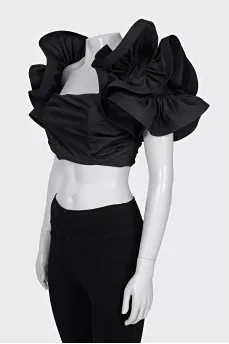 Crop top with ruffles