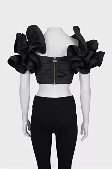 Crop top with ruffles