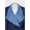Wool coat with contrast collar