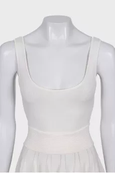 White fitted dress with straps