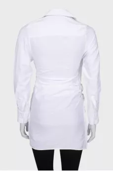 Button down draped mini dress