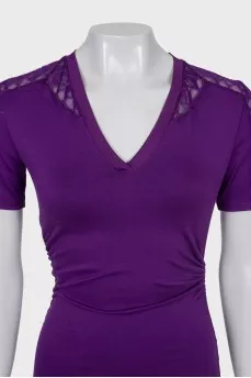 Dress with lace inserts with tag