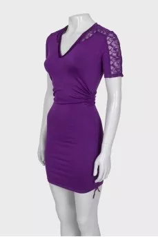 Dress with lace inserts with tag