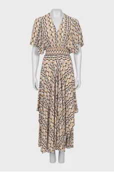 V-neck fitted dress with tag