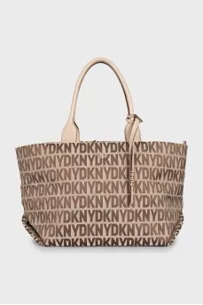 Bag with branded print and handles