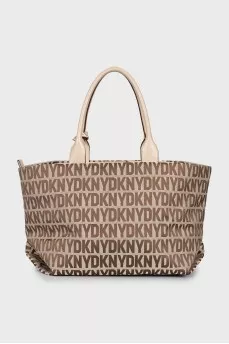 Bag with branded print and handles
