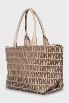 Bag with branded print and handles