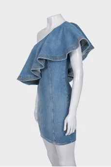 One Shoulder Denim Dress