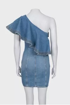 One Shoulder Denim Dress