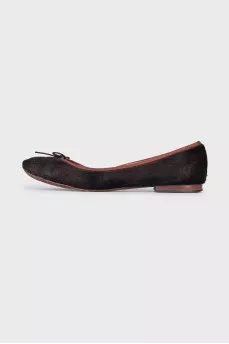 Pony skin ballet flats with bow