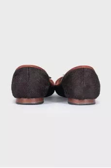 Pony skin ballet flats with bow
