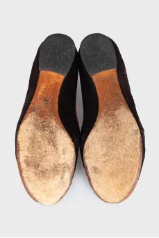 Pony skin ballet flats with bow