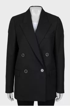 Double-breasted black jacket