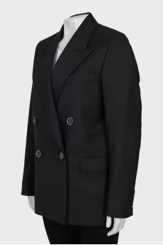 Double-breasted black jacket