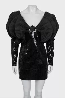 Dress with sequins and voluminous decor