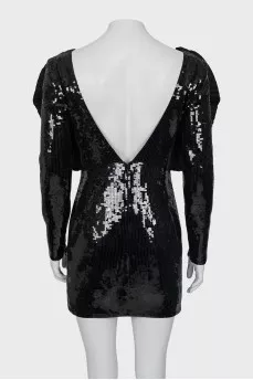 Dress with sequins and voluminous decor