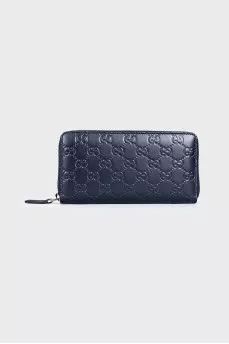 Embossed Leather Wallet with Tag