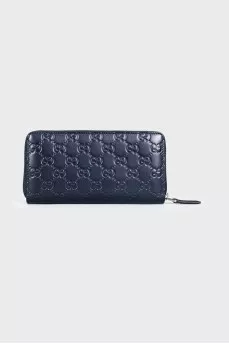 Embossed Leather Wallet with Tag
