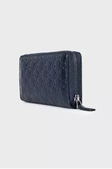Embossed Leather Wallet with Tag