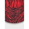 Red Panama Hat with Animal Print