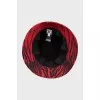 Red Panama Hat with Animal Print