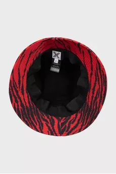 Red Panama Hat with Animal Print