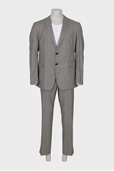 Men's wool suit with a small print