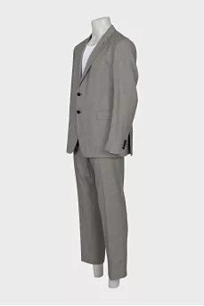 Men's wool suit with a small print