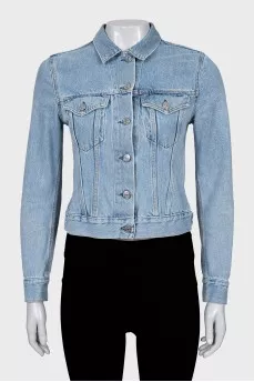 Denim jacket with patch pockets