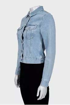 Denim jacket with patch pockets
