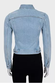 Denim jacket with patch pockets