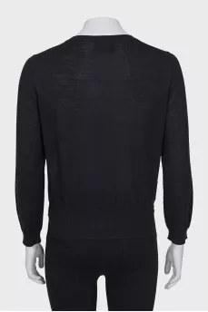 Black wool cardigan