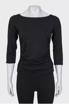 Black draped blouse