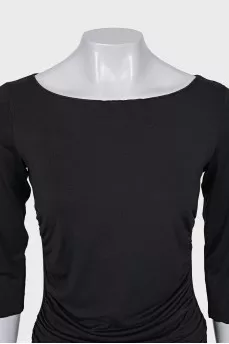 Black draped blouse