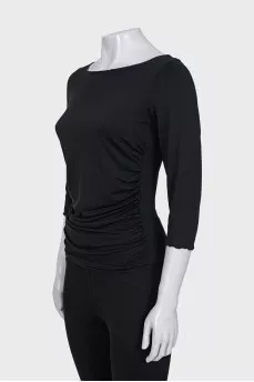 Black draped blouse
