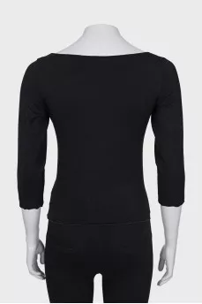 Black draped blouse